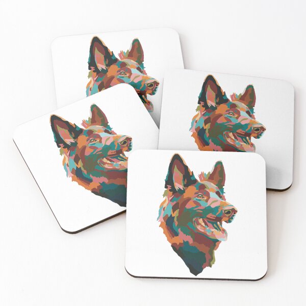 Item preview, Colourful German Shepard designed and sold by Blue-Hive-Store.