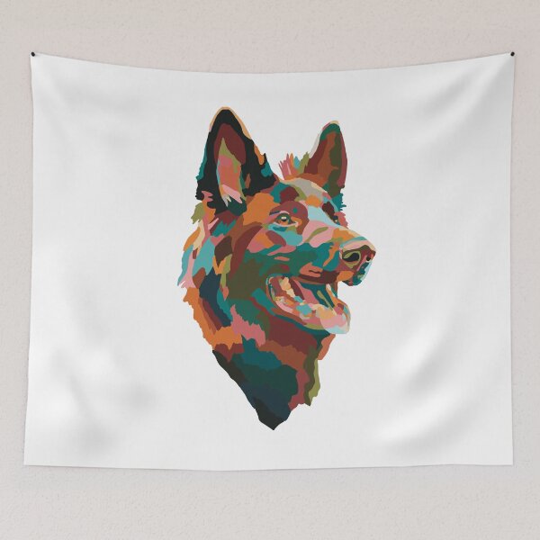 Item preview, Colourful German Shepard designed and sold by Blue-Hive-Store.