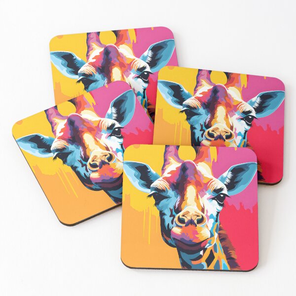 Artikelvorschau, Giraffenporträtkunst. Tier bunt. Tierkissen. entworfen und verkauft von formform.