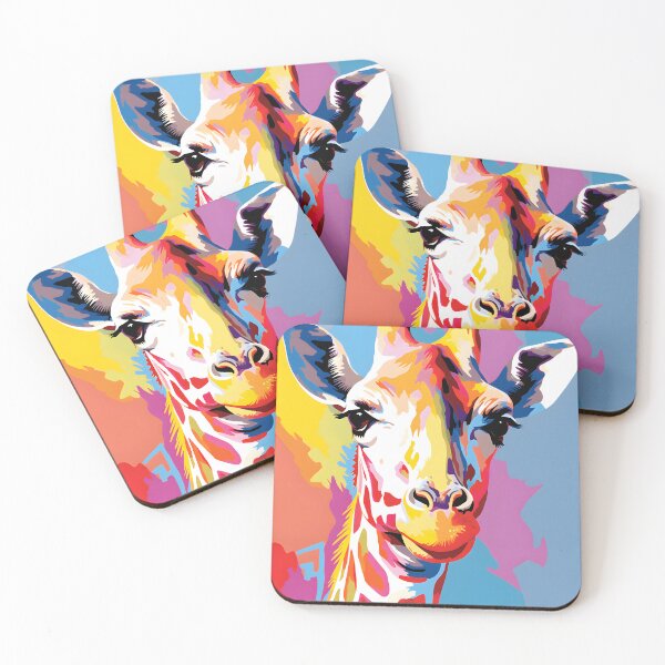 Artikelvorschau, Giraffenporträtkunst. Tier bunt. Tierkissen. entworfen und verkauft von formform.