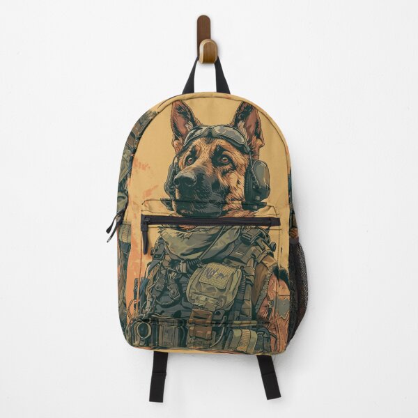 Item preview, Brave Sentinel - Military German Shepherd Poster designed and sold by Nicholas Panek.