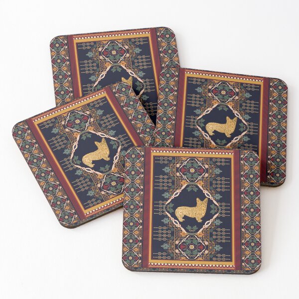 Item preview, Corgi dorado vintage con motivos florales designed and sold by Clitus.