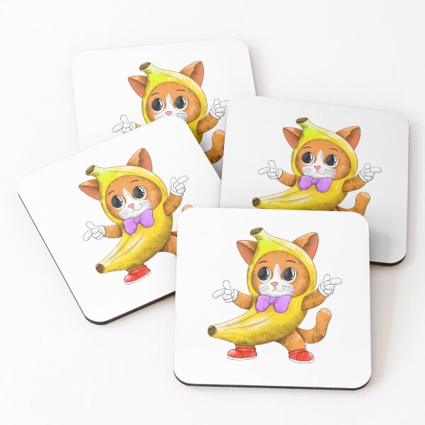 Item preview, ばにゃにゃ Ba nya nya cat wearing banana suit designed and sold by LiamFitzpatrick.