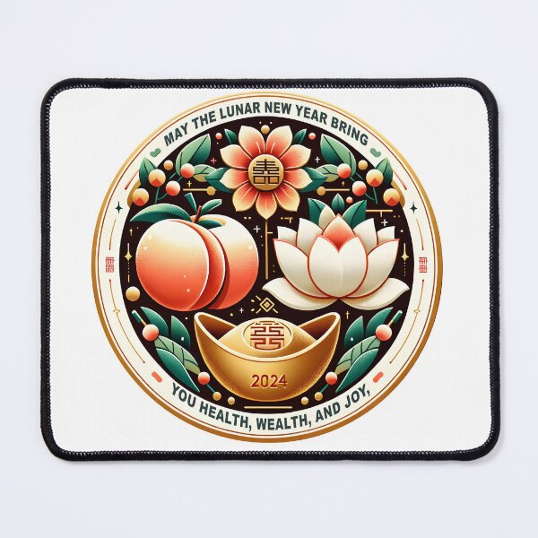 Item preview, Lunar Blessings - 2024 Prosperity and Wellness New Year Emblem designed and sold by FEBRICAST.