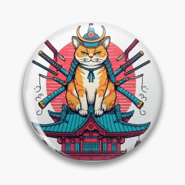 Item preview, samurai cat  designed and sold by Biscoito007.