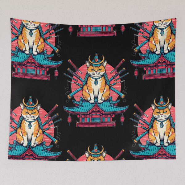 Item preview, samurai cat  designed and sold by Biscoito007.
