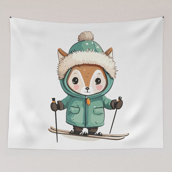 Item preview, Cute vixen skiing designed and sold by Astralia.