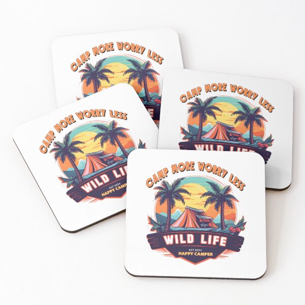 Item preview, Wild Life, Happy Camper Est 2024 Camp More Worry Less, 2024 Camping Outdoor Adventure designed and sold by DjenShop.