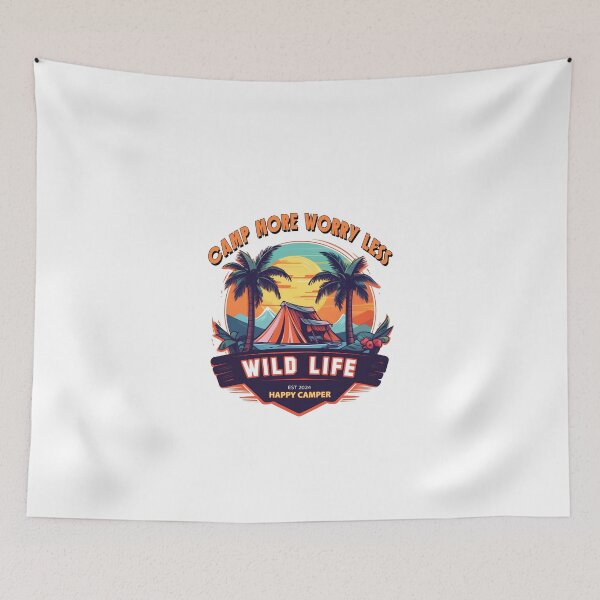 Item preview, Wild Life, Happy Camper Est 2024 Camp More Worry Less, 2024 Camping Outdoor Adventure designed and sold by DjenShop.