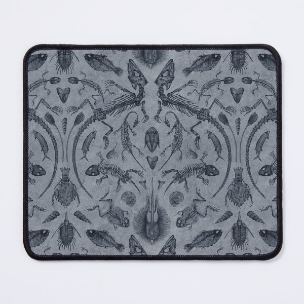 Item preview, Blue-Gray Prehistoric Fossil Illustrations Damask designed and sold by somecallmebeth.