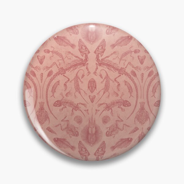 Item preview, Warm Peach Prehistoric Fossil Illustrations Damask designed and sold by somecallmebeth.