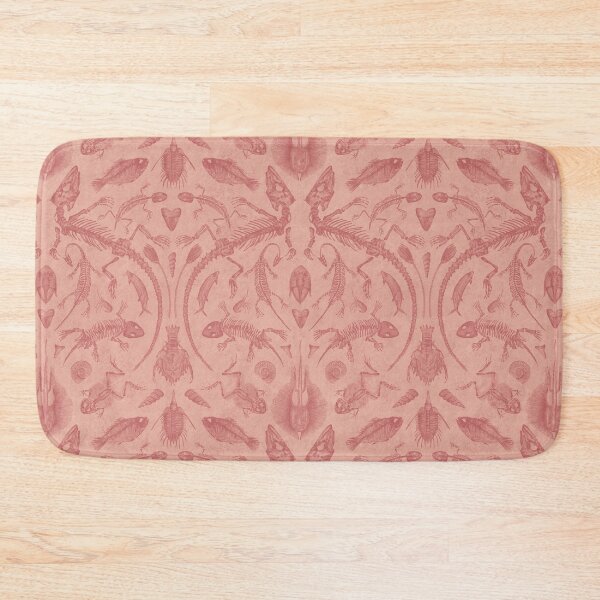Item preview, Warm Peach Prehistoric Fossil Illustrations Damask designed and sold by somecallmebeth.