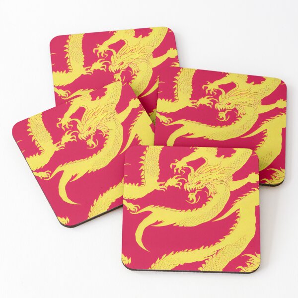 Item preview, Seamless Dance of the Prosperity Dragon - Auspicious Scales on Crimson Silk designed and sold by Phutharesuan Wachirapisut.
