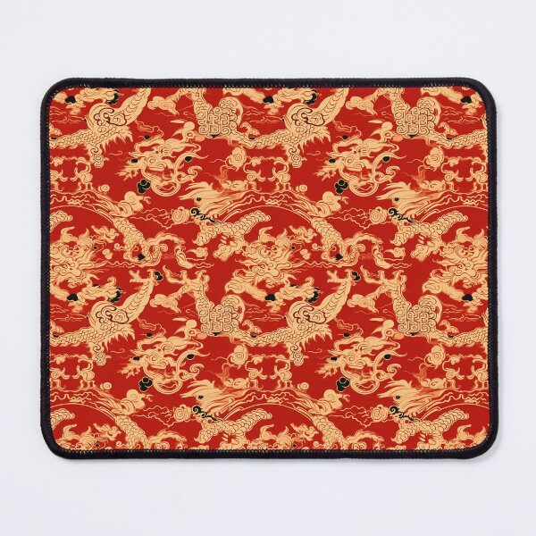 Item preview, Seamless Chase of the Lucky Firecrackers - Dancing Dragons on Festive Crimson designed and sold by Phutharesuan Wachirapisut.