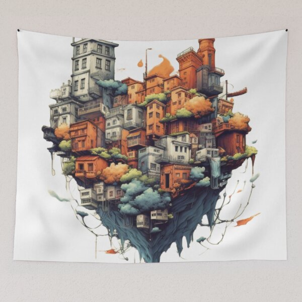Item preview, Flying town designed and sold by NostosArt.