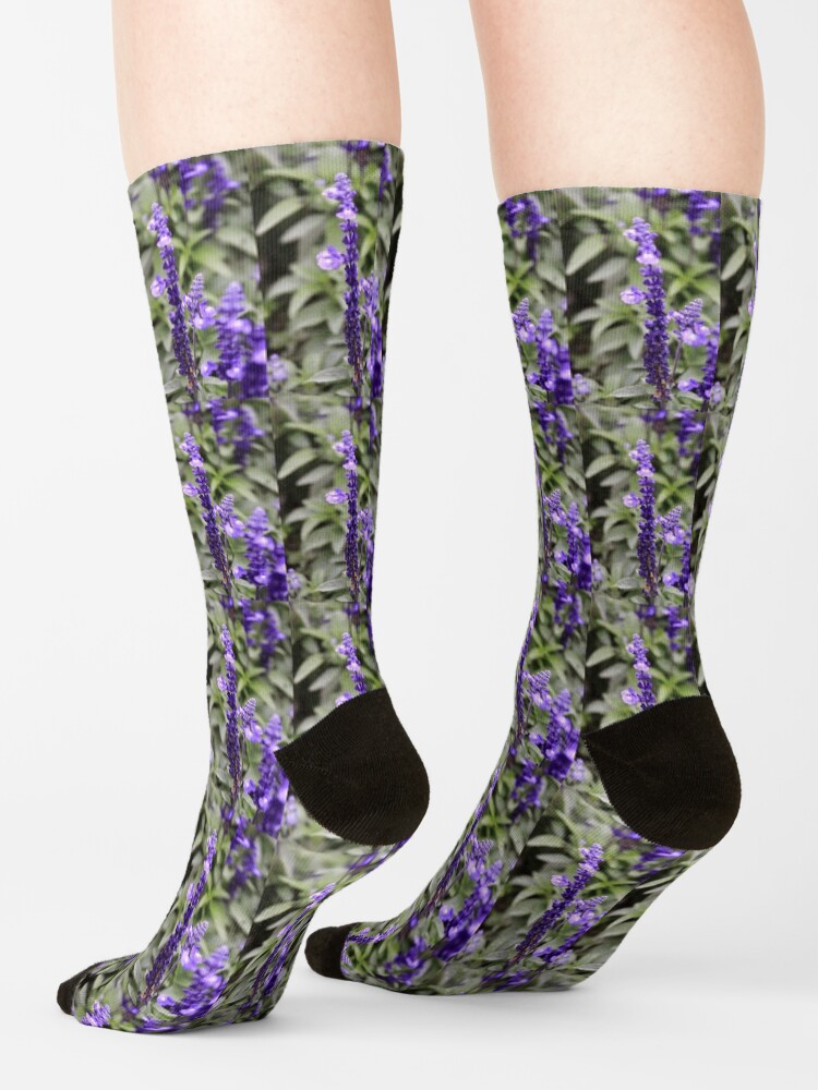 Thumbnail 4 of 5, Socks, Sage Flowers designed and sold by TanyaOwens.