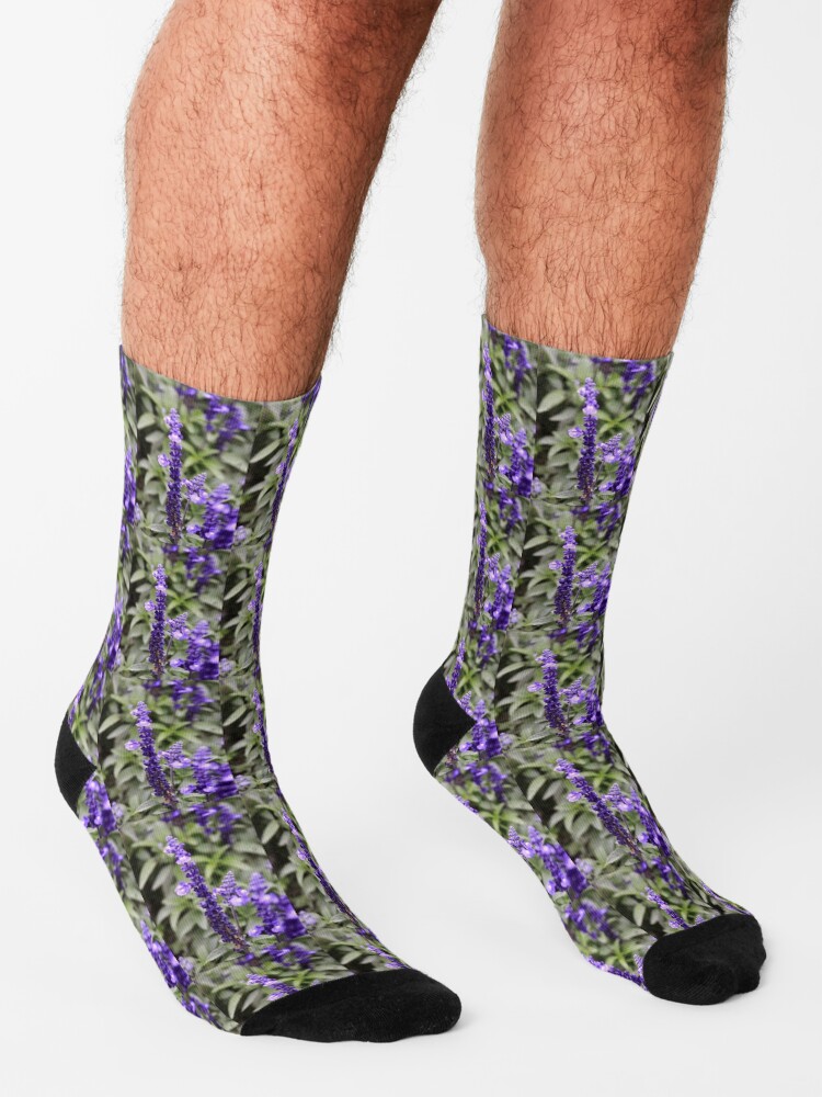 Thumbnail 3 of 5, Socks, Sage Flowers designed and sold by TanyaOwens.