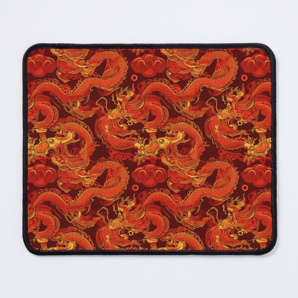 Item preview, Seamless Symphony of Fortune - Golden Peonies Unfurl on Ruby Silk designed and sold by Phutharesuan Wachirapisut.