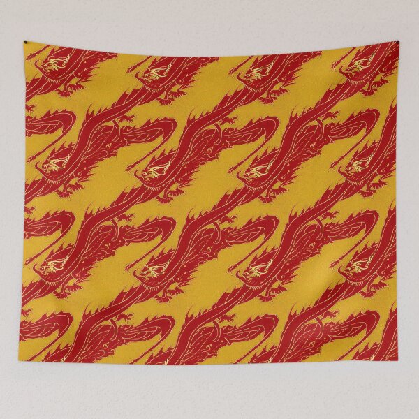 Item preview, Seamless Symphony of Fortune's Lantern Glow - Golden Wishes Dance on Crimson Silk designed and sold by Phutharesuan Wachirapisut.