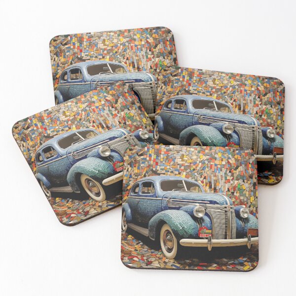 Item preview, 1939 Master Deluxe Classic Car Mix Media Mosaic designed and sold by StefNomadLife.