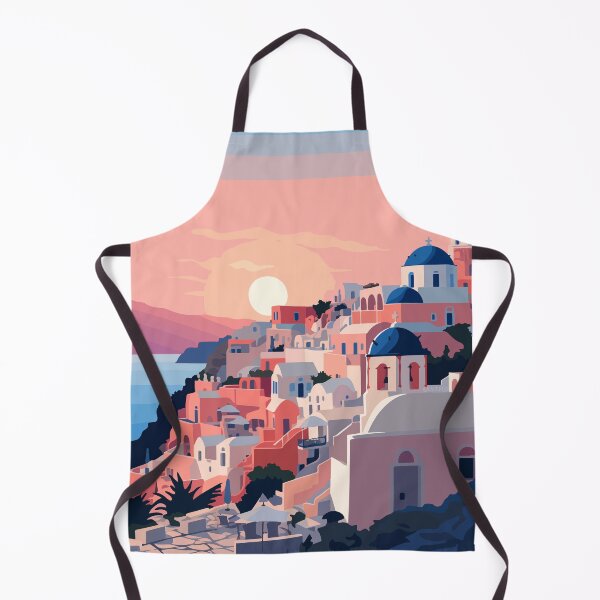 Item preview, Santorini Greece Pastel Sunset Illustration Art designed and sold by LVTFCOarts.