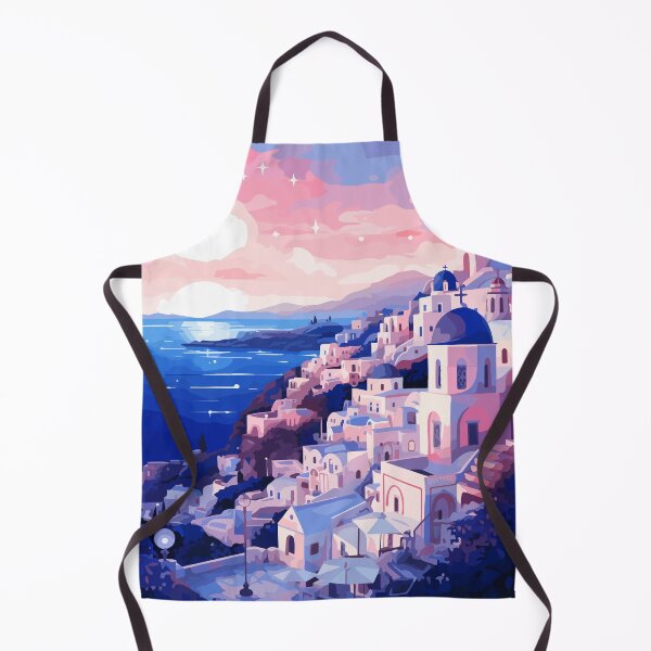 Item preview, Santorini Greece Greek Lofi Sunset Illustration Art designed and sold by LVTFCOarts.
