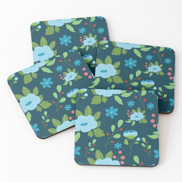 Item preview, Pastel soft blue flowers print designed and sold by pinkyfish1010.