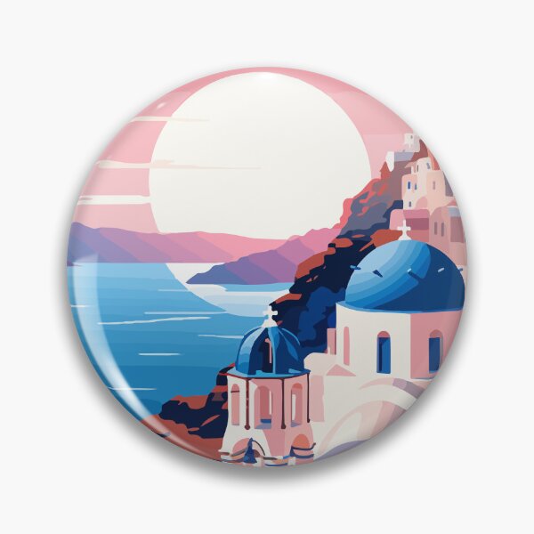 Item preview, Pastel Santorini Greece Spring Minimalist Illustration Art designed and sold by LVTFCOarts.