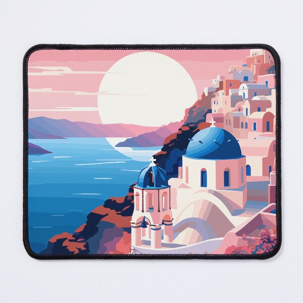 Item preview, Pastel Santorini Greece Spring Minimalist Illustration Art designed and sold by LVTFCOarts.