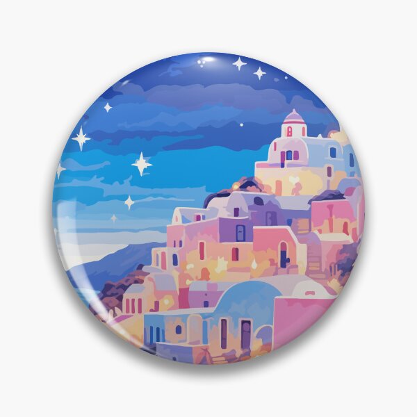 Item preview, Lofi Pastel Santorini Greece Afternoon Illustration Art Aesthetic designed and sold by LVTFCOarts.