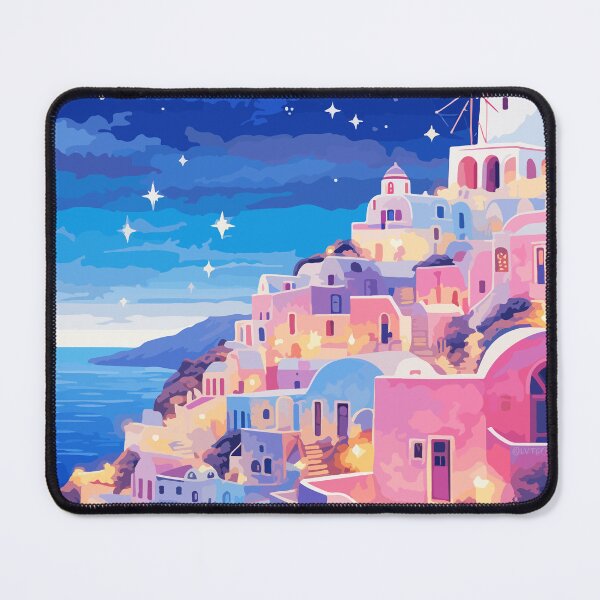 Item preview, Lofi Pastel Santorini Greece Afternoon Illustration Art Aesthetic designed and sold by LVTFCOarts.