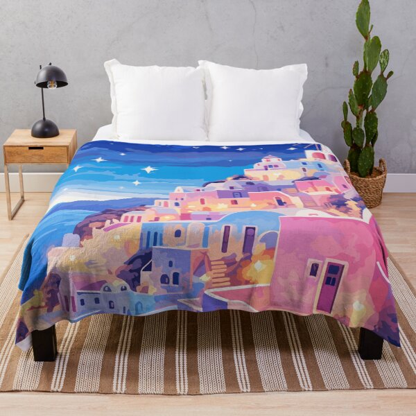 Item preview, Lofi Pastel Santorini Greece Afternoon Illustration Art Aesthetic designed and sold by LVTFCOarts.
