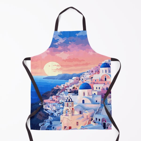 Item preview, Spring Santorini Greece Travel Illustration Art designed and sold by LVTFCOarts.
