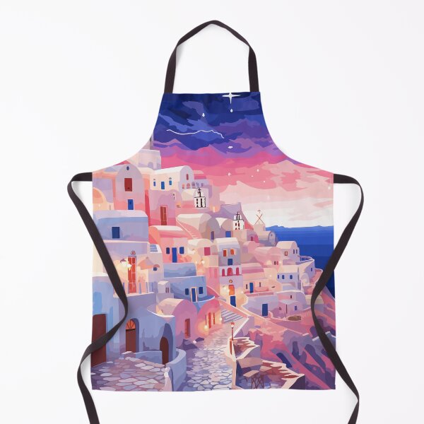 Item preview, Sunset Santorini Greece Illustration Art Pastel Lofi designed and sold by LVTFCOarts.