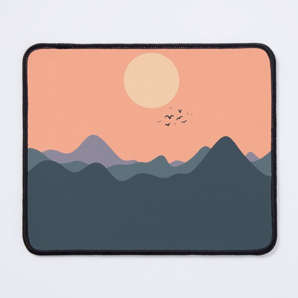 Item preview, Sunset over distant hills - calm pastel designed and sold by Eviidesigns.