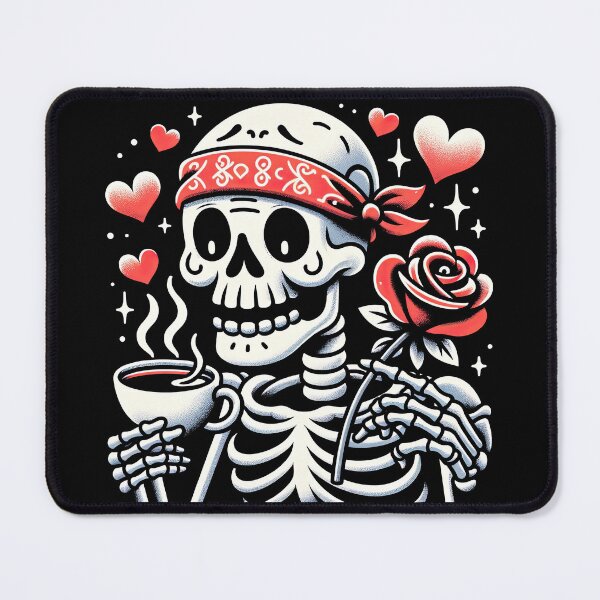 Item preview, Valentines Day Skeleton Drinking Coffee Skeleton Heart Valentines Day Cool Bones Love T-Shirt designed and sold by MAPDDesigns.