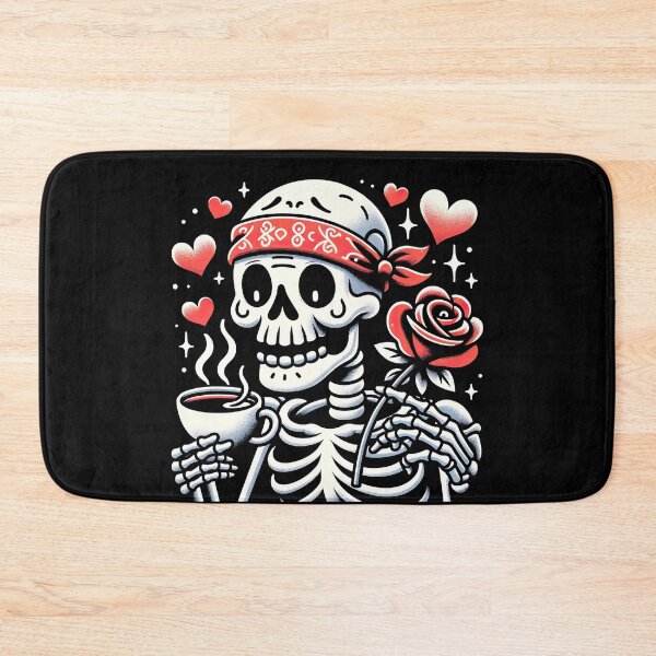 Item preview, Valentines Day Skeleton Drinking Coffee Skeleton Heart Valentines Day Cool Bones Love T-Shirt designed and sold by MAPDDesigns.