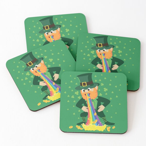 Item preview, Leprechaun Gnome pukes rainbow with coins designed and sold by Marina Smorodinskaya.