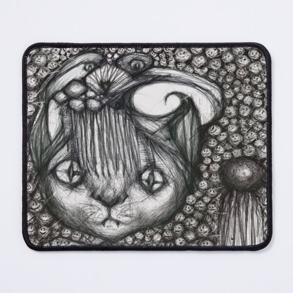 Item preview, Cat with a Raccoon Hat surrounded by a 1000 tiny faces. designed and sold by Patrick Canavan.