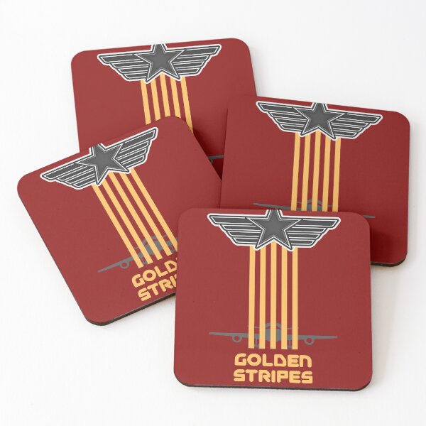 Item preview, Golden Stripes Pilot and Airplane Minimalist Design designed and sold by FlammableTacoTS.