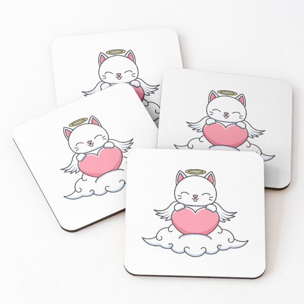 Item preview, Cat with Angel Wings & Heart - Angel Dream Cat designed and sold by ZafranOnline.
