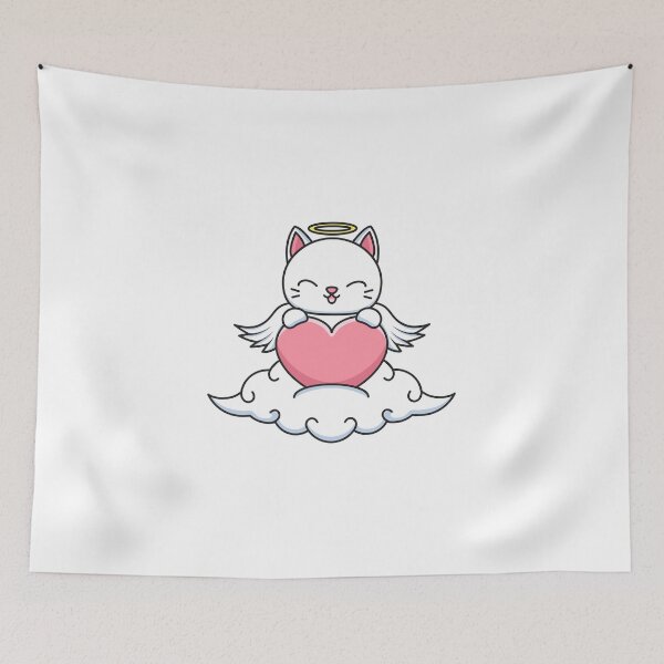 Item preview, Cat with Angel Wings & Heart - Angel Dream Cat designed and sold by ZafranOnline.