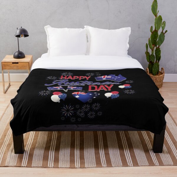 Aperçu de l'œuvre bonne fête de l'australie, rouge blanc bleu, drapeau, cadeau créée et vendue par Minibubb.