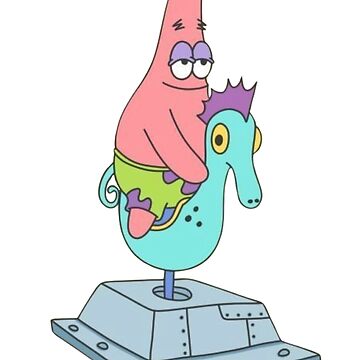 Artwork thumbnail, Patrick Star Dream: Riding Seahorse Kiddie Ride Meme by WitchyHippy