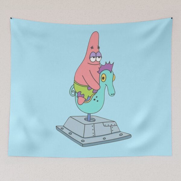 Aperçu de l'œuvre Patrick Star Dream: Riding Seahorse Kiddie Ride Meme créée et vendue par WitchyHippy.
