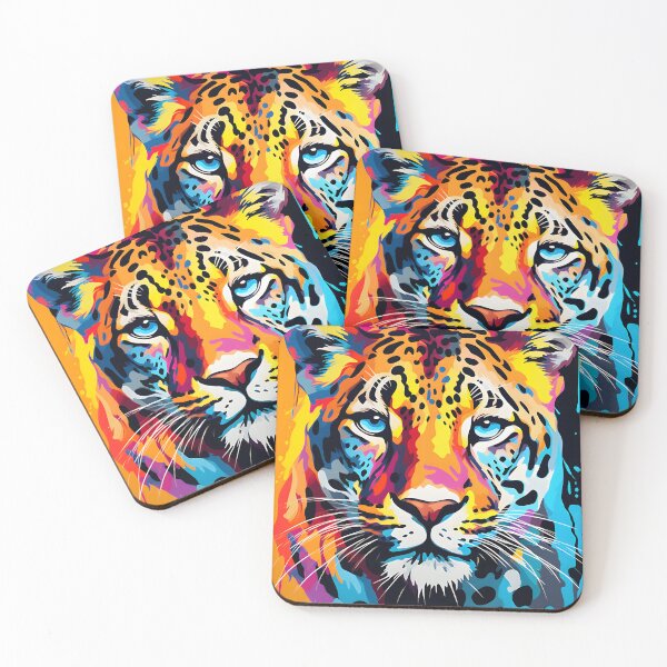 Item preview, Leopard portrait art. animal colorful. Animal throw pillow.  designed and sold by formform.