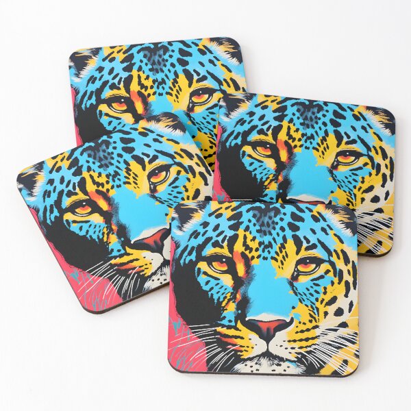 Item preview, Leopard portrait art. animal colorful. Animal throw pillow.  designed and sold by formform.