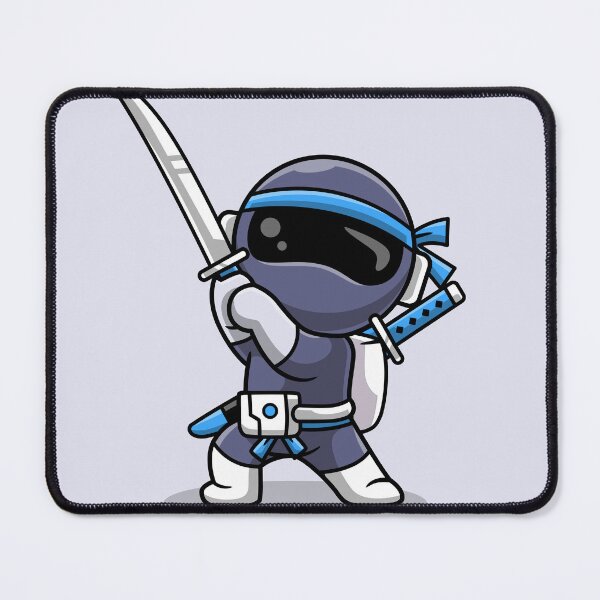 Item preview, Ninja in Space: Cute Astronaut with Sword Cartoon Vector designed and sold by hjian8219.