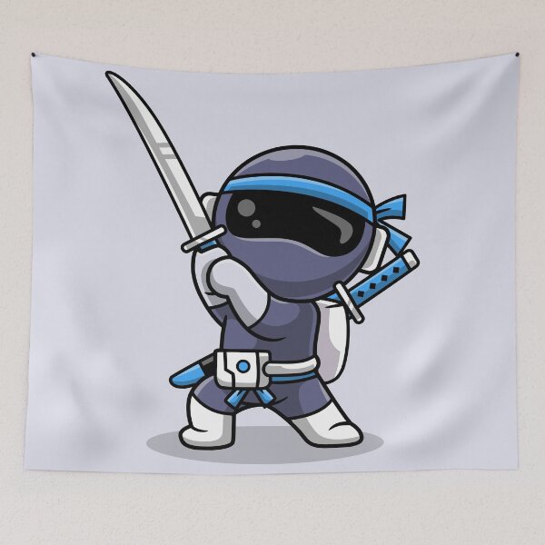 Item preview, Ninja in Space: Cute Astronaut with Sword Cartoon Vector  designed and sold by hjian8219.