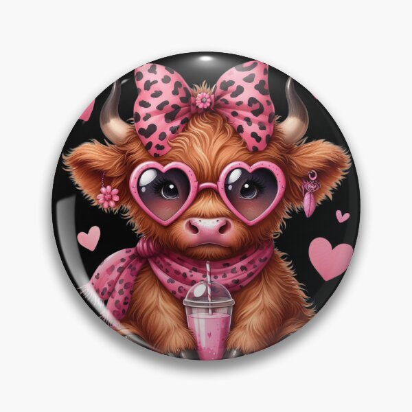 Item preview, Chic Cow with Heart-shaped Bow designed and sold by BorczVisuals.